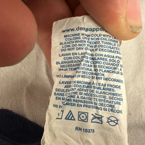 Fear The Beard Delta Medium Magnum Weight Navy Graphic T Shirt Medium 100% Cotto - Picture 6 of 6